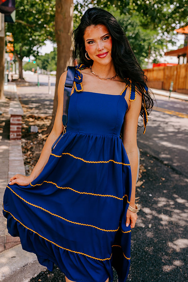 Simply Glowing Midi in Navy