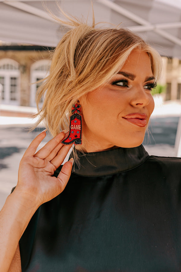 Game Day Down South Earrings In Red