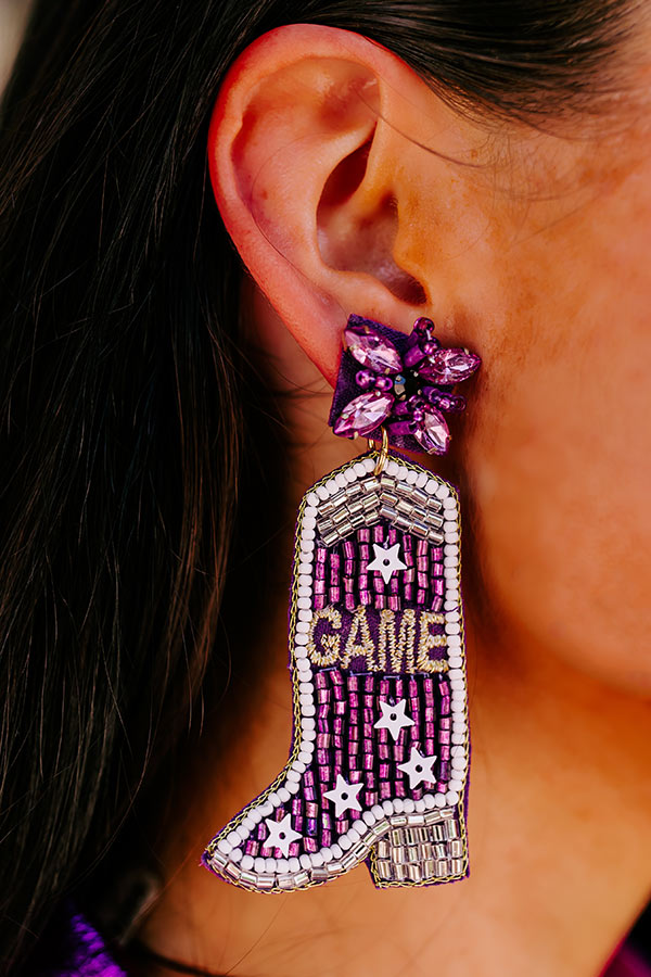 Game Day Down South Earrings In Purple