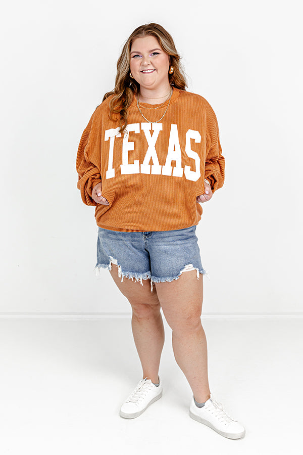 Texas State Pride Sweatshirt in Rust Curves