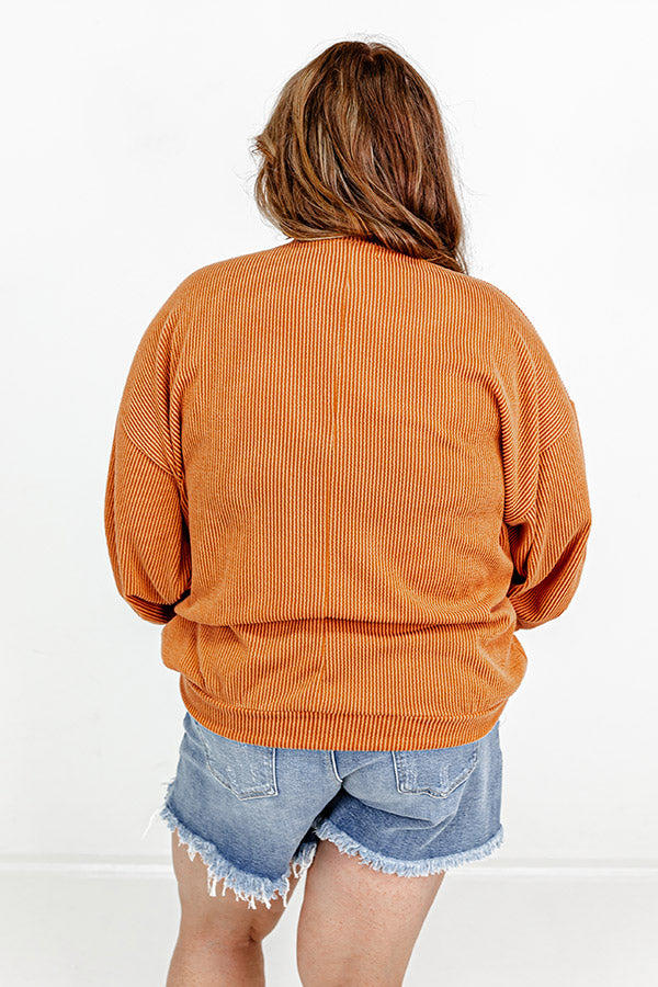 Texas State Pride Sweatshirt in Rust Curves