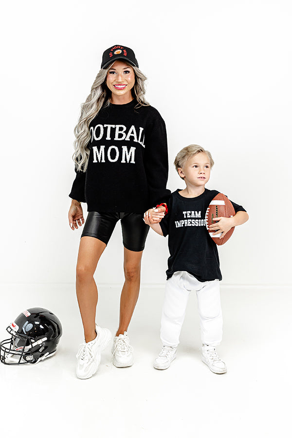 Impressions Football Mom Sweater M / Black