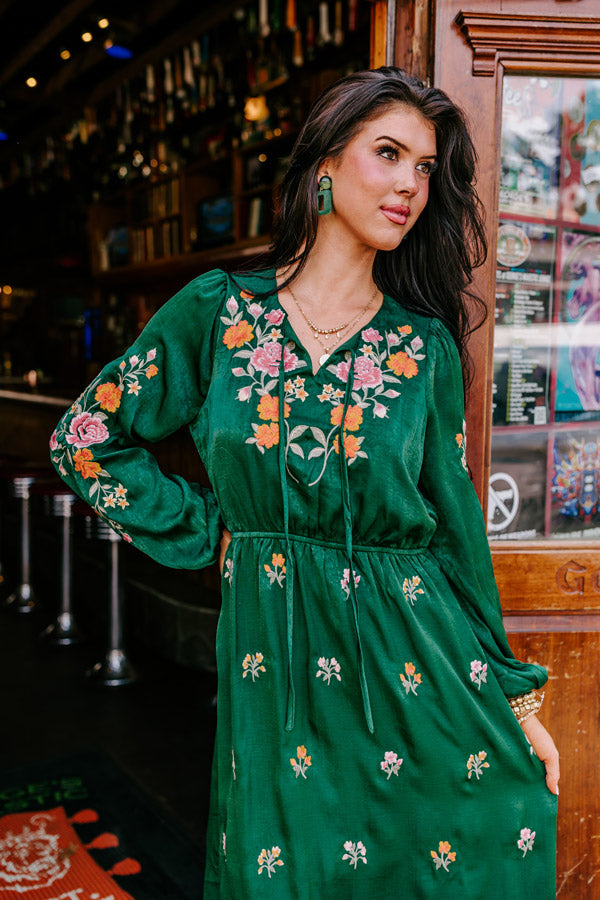 Whispering Sweet Nothings Embroidered Maxi In Hunter Green Impressions Online Boutique Whispering Sweet Nothings Embroidered Maxi In Hunter Green Impressions Online Boutique