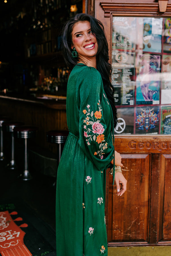 green embroidered maxi dress ASOS Design - Embroidered Maxi Dress - Women - Polyester - 8 US