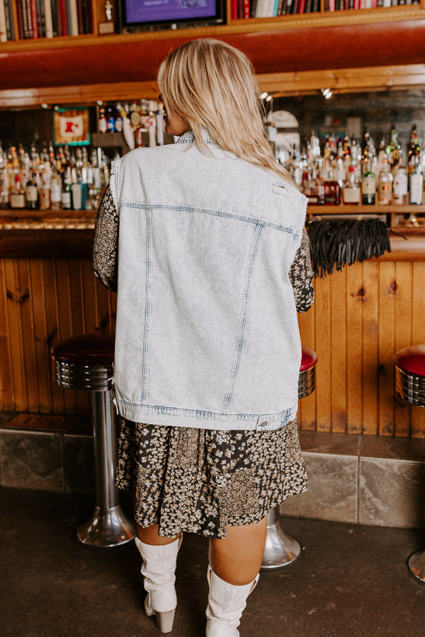 Risen The Addison Distressed Denim Vest Curves