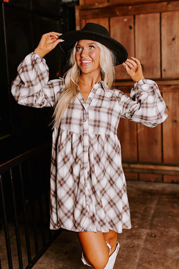 long sleeve plaid shirt dress Wholesale MOQ6 Plaid Collared Neck Long Sleeve Mini Shirt Dress