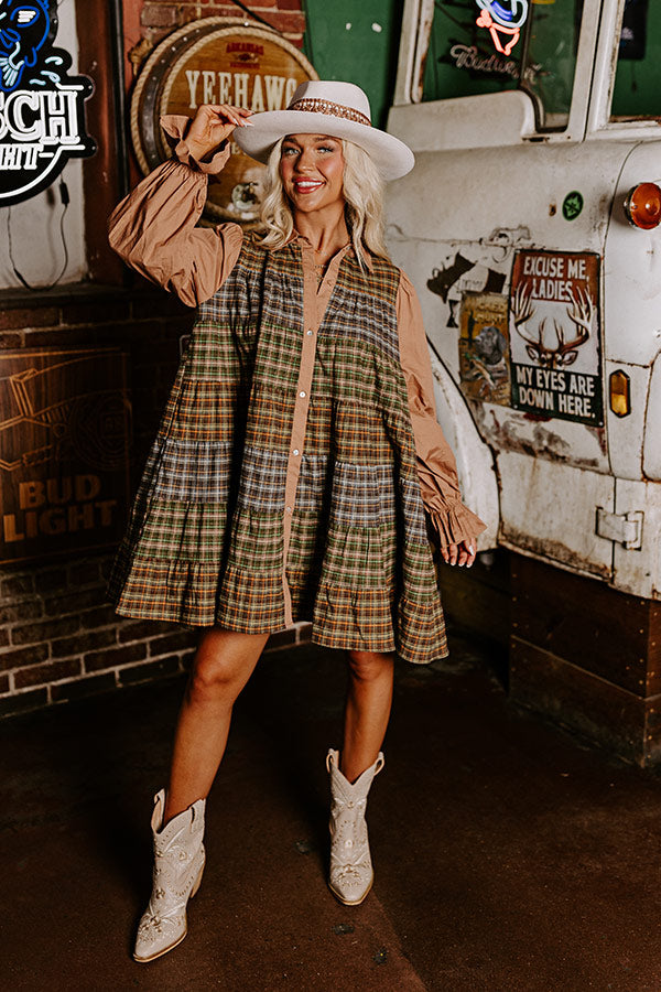 Catching Feelings Flannel Dress