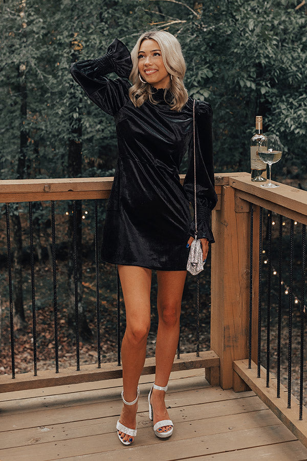 Fashionably Late Velvet Mini Dress In Black Fashionably Late Velvet Mini Dress In Black