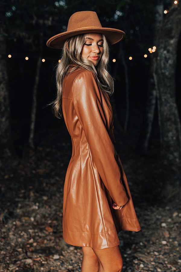 Mostly Amused Faux Leather Dress in Camel Impressions Online Boutique Mostly Amused Faux Leather Dress in Camel Impressions Online Boutique