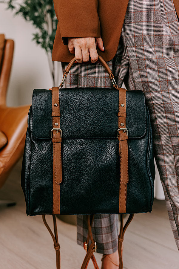 black faux leather backpack womens Punctual And Perfect Faux Leather Backpack In Black