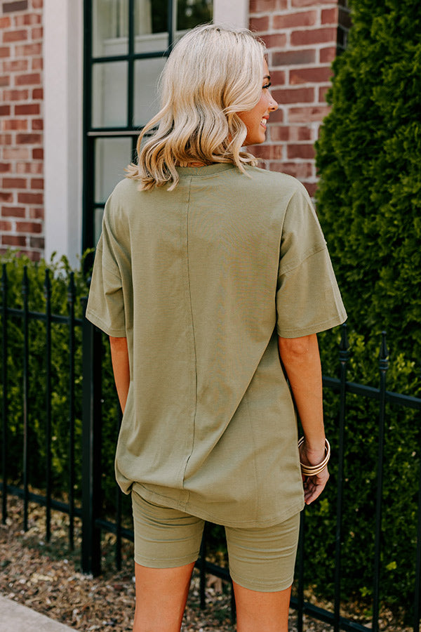 Stay Updated Shift Tee In Sage