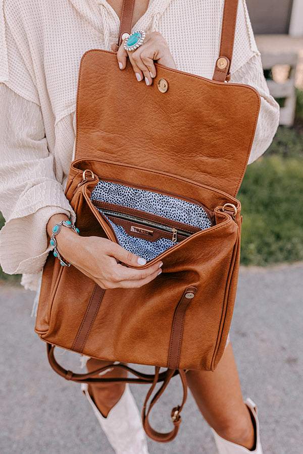 brown faux leather backpack purse Punctual And Perfect Faux Leather Backpack In Brown
