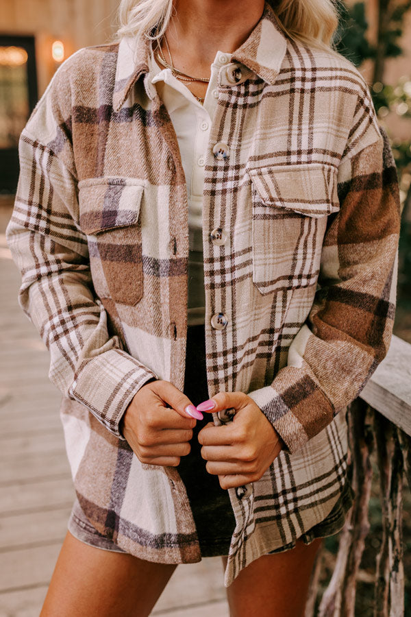 Nantucket Chill Plaid Jacket In Brown