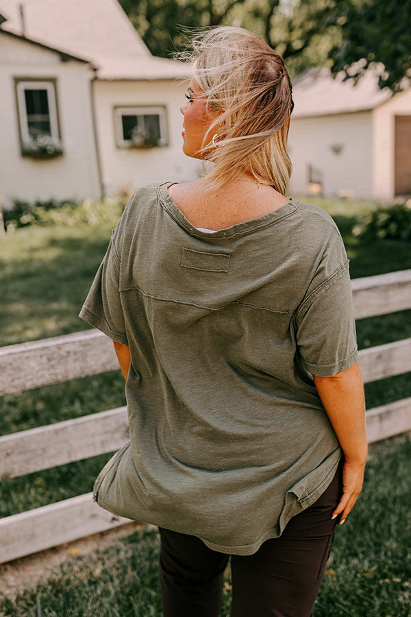 Sonoma Breeze Shift Tee In Olive Curves • Impressions Online Boutique