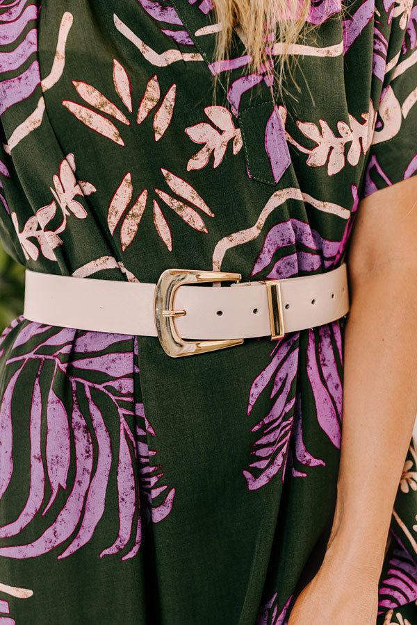 People Like Us Faux Leather Belt In Iced Latte