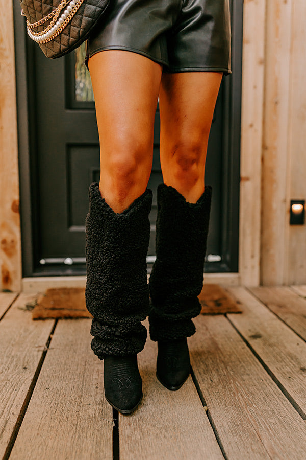 The Raelynn Sherpa Knee High Boot In Black