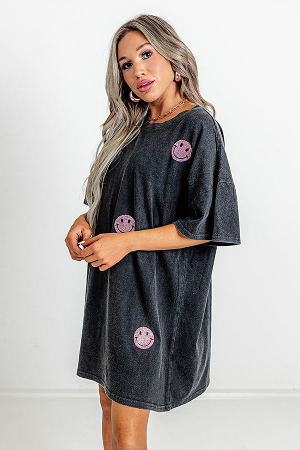 Big Smiles Embellished T-Shirt Dress