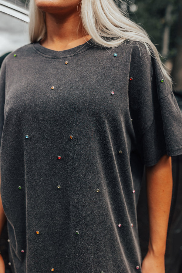 embellished t shirt dress Playlist On Repeat Embellished T-Shirt Dress