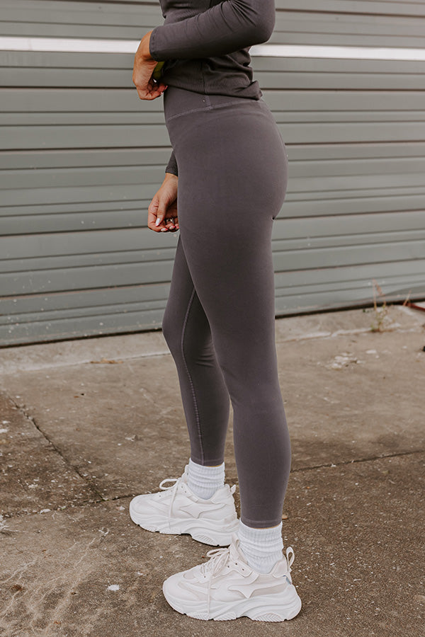 Sporty Spice Butter Soft High Waist Legging In Charcoal