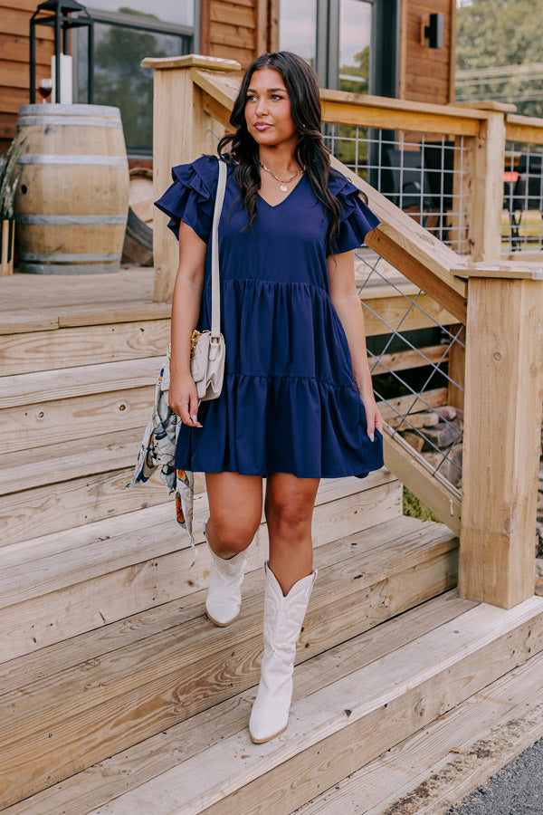Sharp Witted Mini Dress in Navy S / Navy Sharp Witted Mini Dress in Navy S / Navy