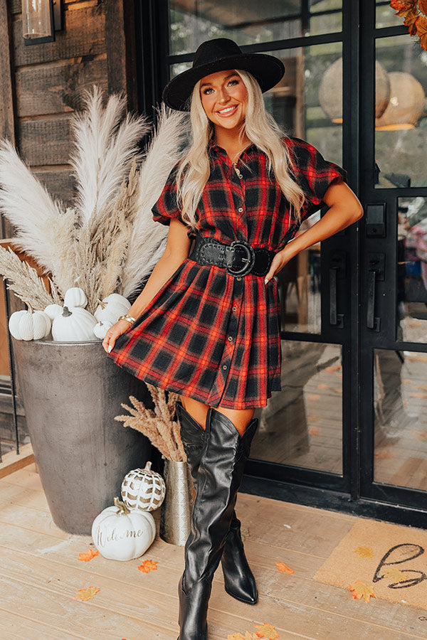 Never Pretend Plaid Dress In Red Never Pretend Plaid Dress In Red