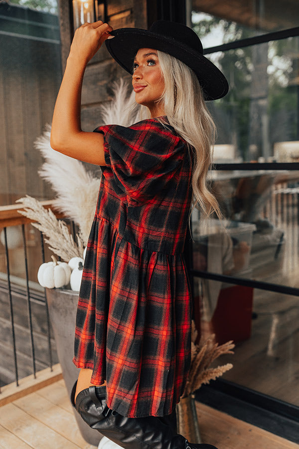 plaid dress black and red Cotton Plaid Maxi Dress, Red Tartan Shirt Dress With Long Sleeves, Red Gingham Dress, Full Lumberjack Dress, Plus Size Dress With Pocket