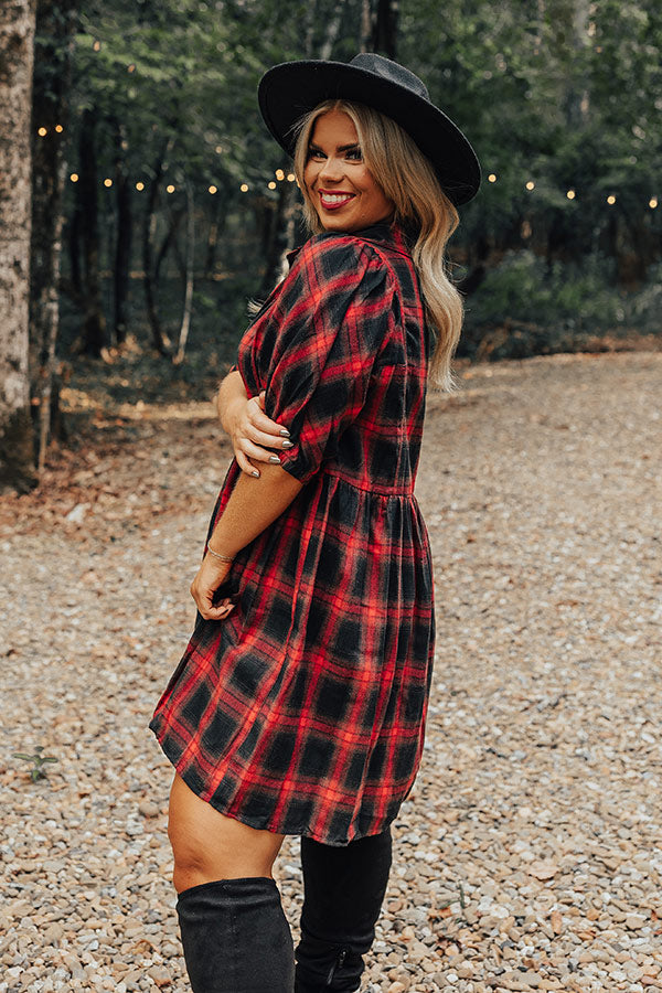Never Pretend Plaid Dress In Red Curves Never Pretend Plaid Dress In Red Curves