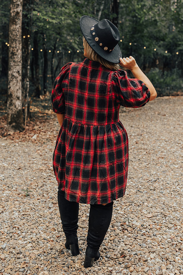 Never Pretend Plaid Dress In Red Curves Never Pretend Plaid Dress In Red Curves