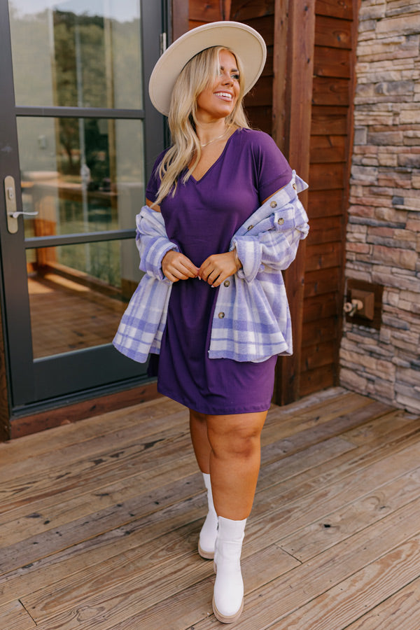 Back To Basics T-Shirt Dress In Dark Purple Cuves Impressions Online Boutique Back To Basics T-Shirt Dress In Dark Purple Cuves Impressions Online Boutique
