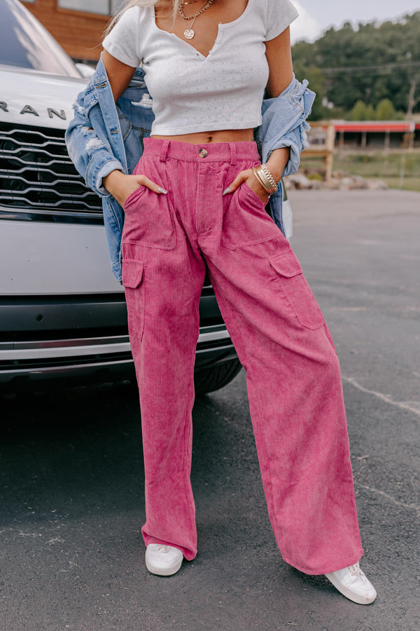 The Lexie High Waist Corduroy Cargo Pants