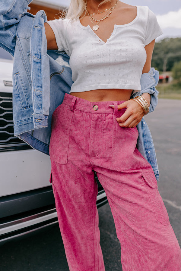 The Lexie High Waist Corduroy Cargo Pants