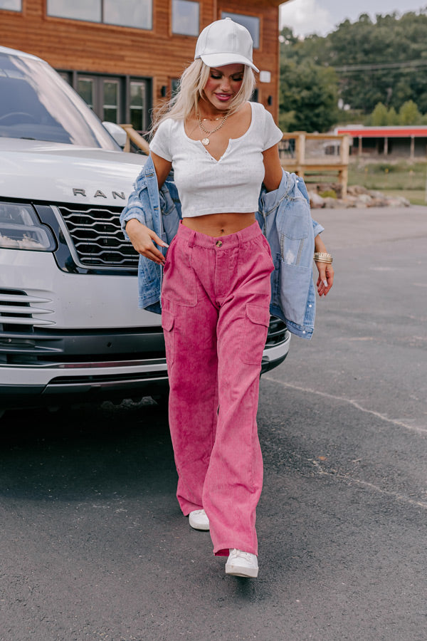 The Lexie High Waist Corduroy Cargo Pants