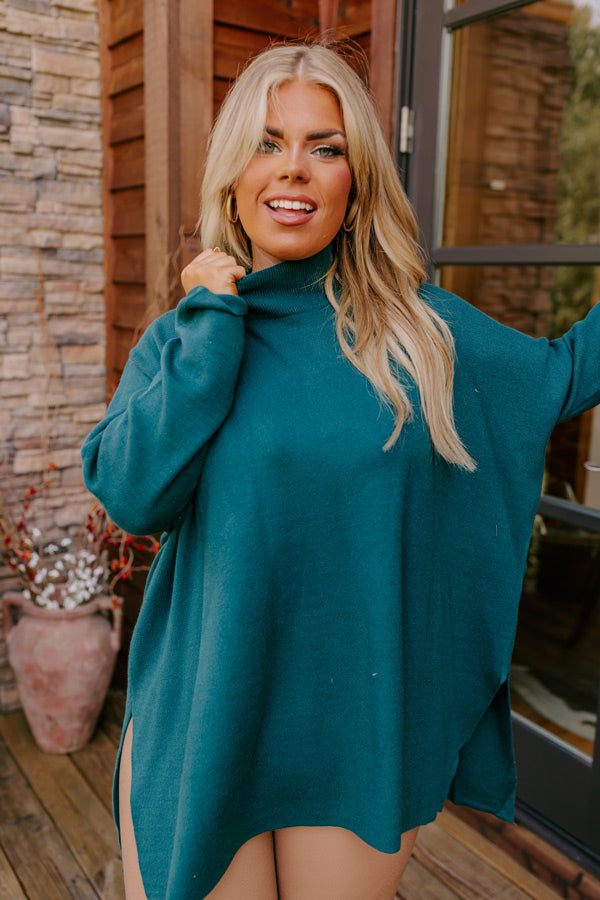 True Warmth Shift Sweater In Hunter Green Curves True Warmth Shift Sweater In Hunter Green Curves