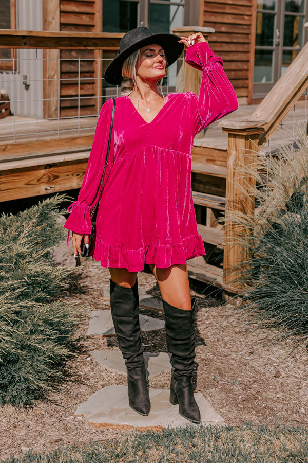 pink velvet dress Lost In A Novel Velvet Mini Dress In Hot Pink – Impressions Online Boutique