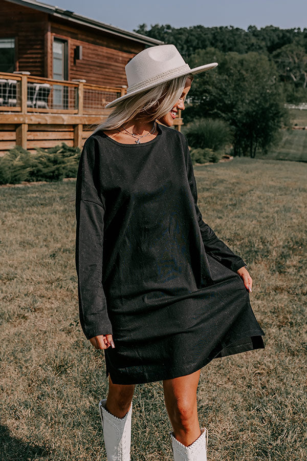 Always There For You T-Shirt Dress In Black