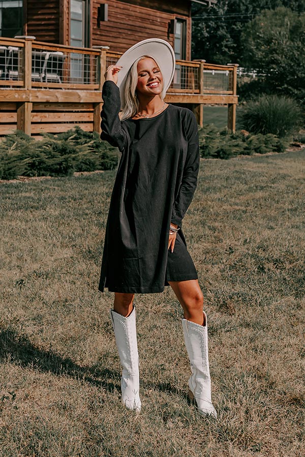 Always There For You T-Shirt Dress In Black