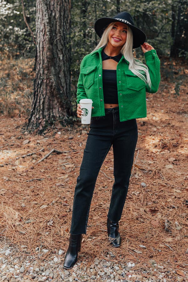 Keeping Cozy Jacket In Green