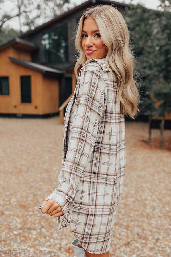 Touch of Fall Plaid Tunic Dress in Sky Blue M / Sky Blue Touch of Fall Plaid Tunic Dress in Sky Blue M / Sky Blue