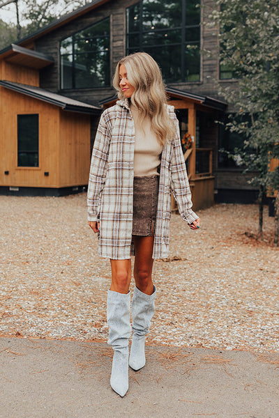 PLAID TUNIC + OVER THE KNEE BOOTS