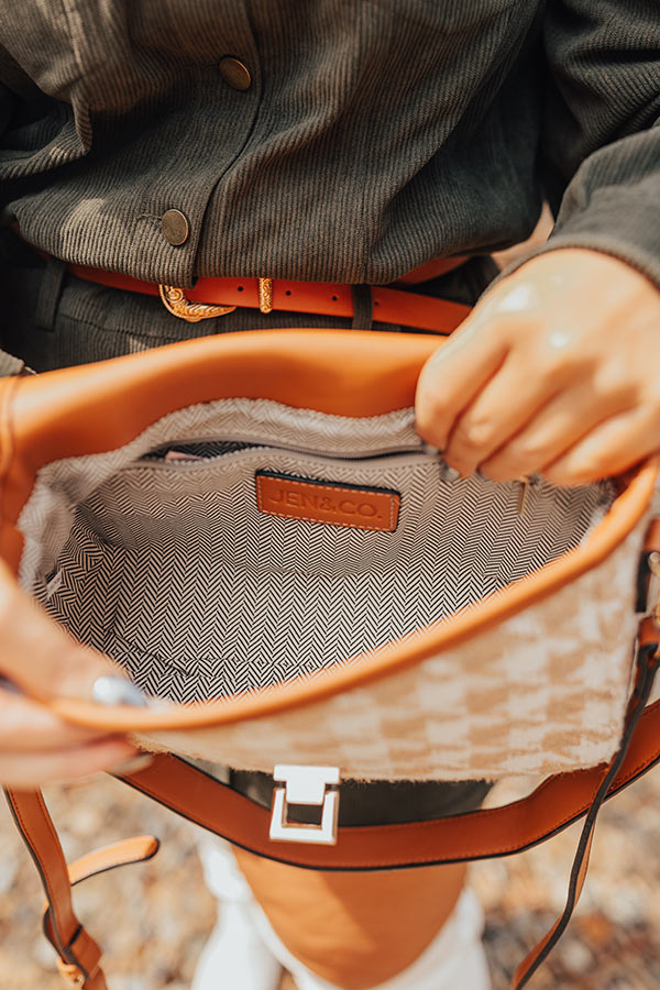 Elodie Tan Leather Crossbody Bag