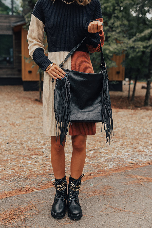 The Edith Faux Leather Fringe Tote In Black Impressions Online Boutique The Edith Faux Leather Fringe Tote In Black Impressions Online Boutique