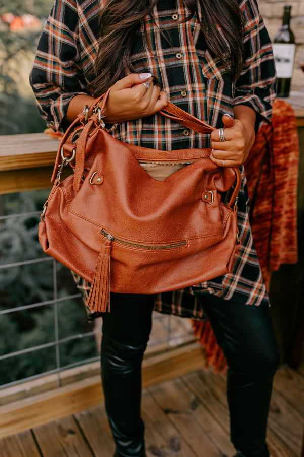 Simply Grand Faux Leather Tote In Maple