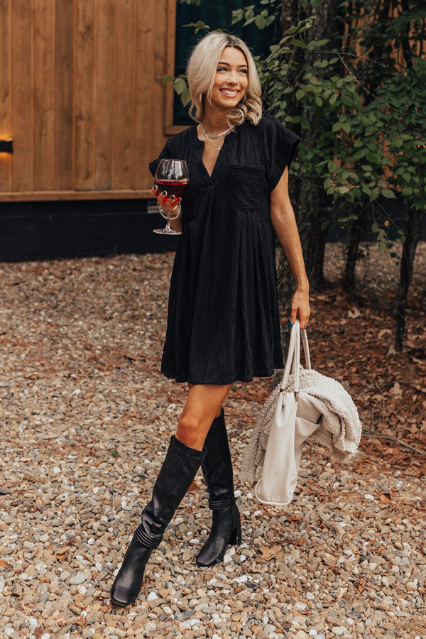 Long Weekend Wonderful Shift Dress In Black Long Weekend Wonderful Shift Dress In Black