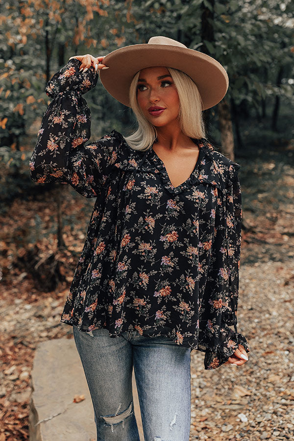 Feel The Romance Floral Shift Top   