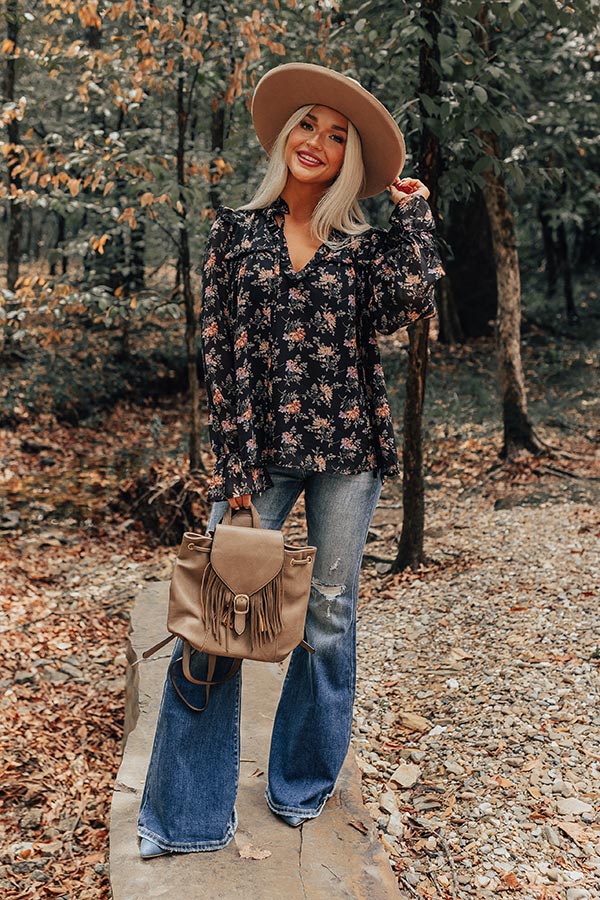 Feel The Romance Floral Shift Top   