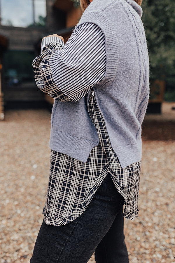 Grey plaid clearance sweater