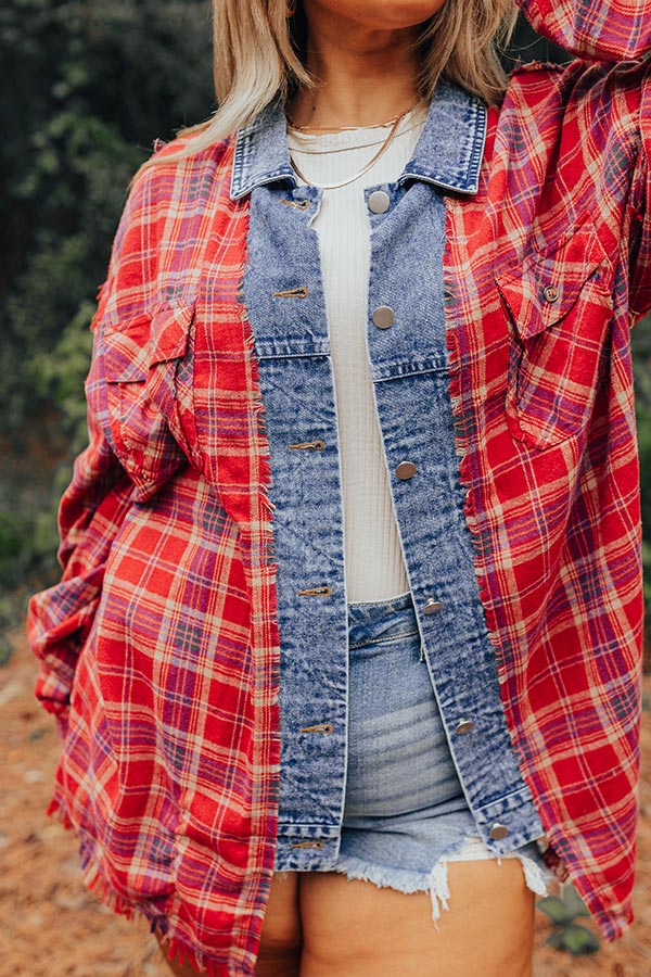 Cool Weather Inclined Plaid Top Curves