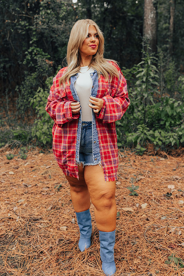 Cool Weather Inclined Plaid Top Curves