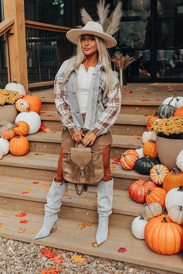 Fall Latte Denim Jacket