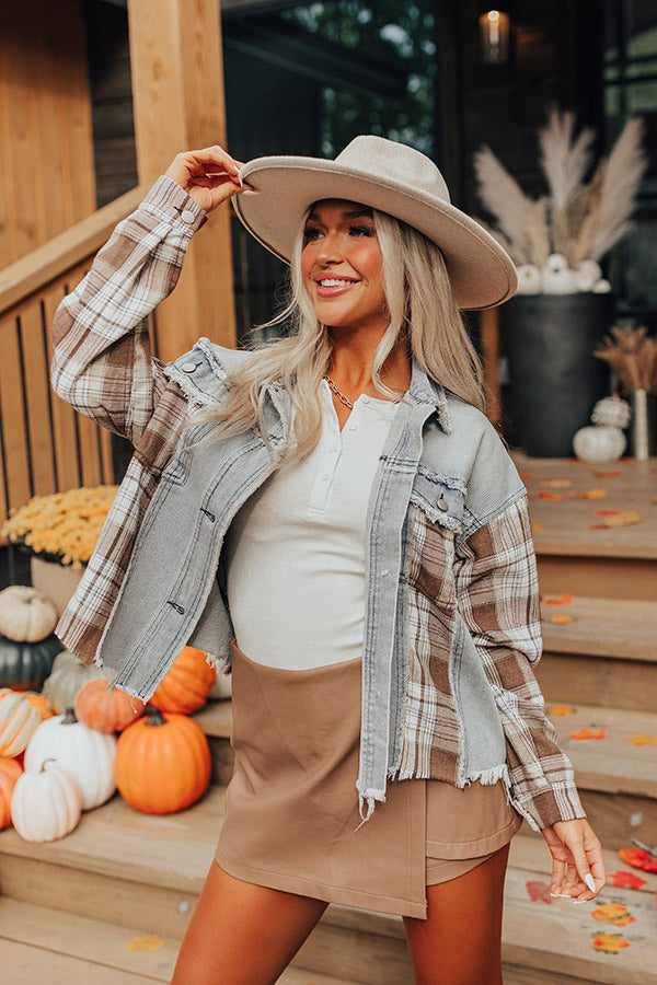 Fall Latte Denim Jacket